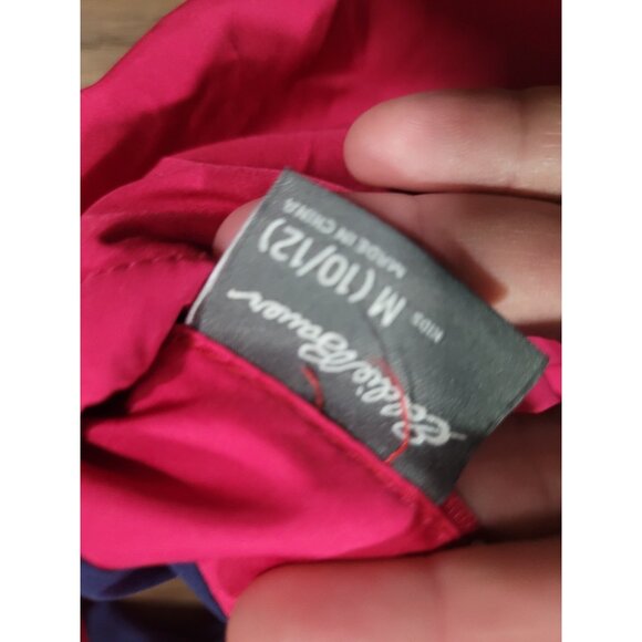 Eddie Bauer Reversible Hooded Spring Jacket Pink/Blue Floral Fleece Girls 10 12 - Picture 8 of 10